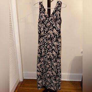 Mittoshop Black and Cream Floral Maxi Dress